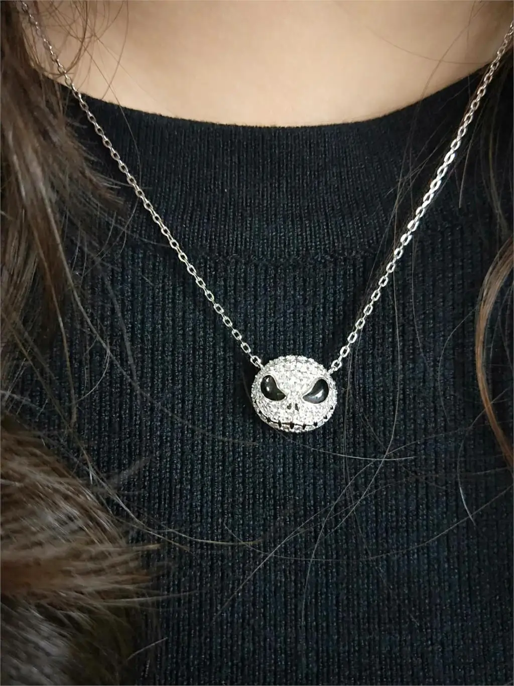 Ожерелье Кошмар перед Рождеством с именем черепа чокеры Женская цепочка в стиле