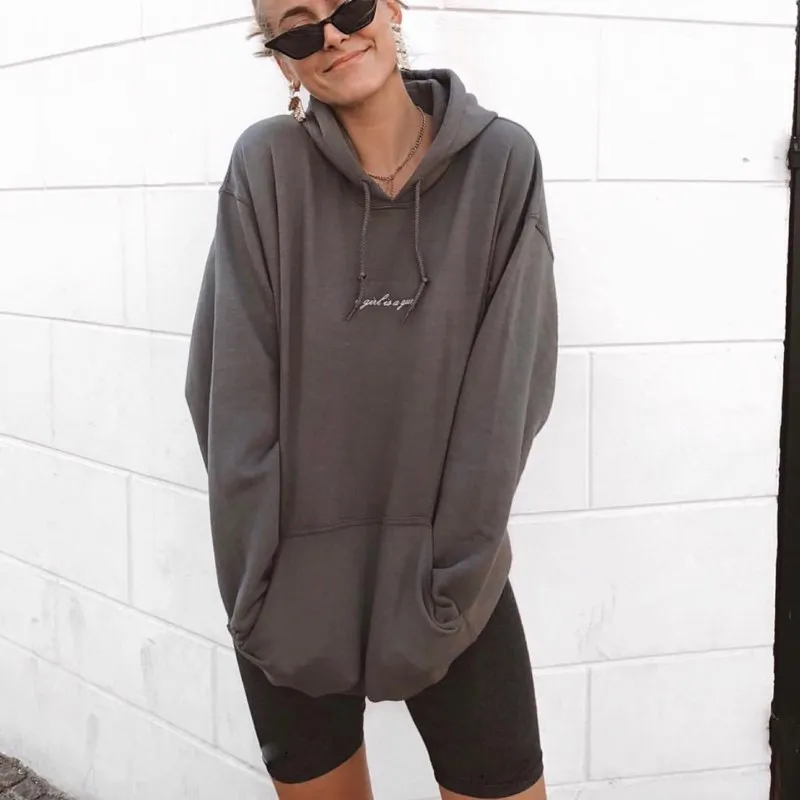 2019 Fall Women Embroidery Letter Hoodies Casual Pouch Pocket Loose Pullovers Drop Shoulder Hooded Plus Size Sweatshirts
2019 Fall Women Embroidery Letter Hoodies Casual Pouch Pocket Loose Pullovers Drop Shoulder Hooded Plus Size Sweatshirts