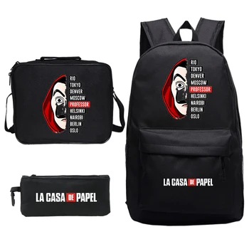 La Casa De Papel Print 3pcs/set Backpack School Bags for Girls Boy Laptop Travel Backpack Women Backpacks+shoulder Bags+pen Bag
La Casa De Papel Print 3pcs/set Backpack School Bags for Girls Boy Laptop Travel Backpack Women Backpacks+shoulder Bags+pen Bag