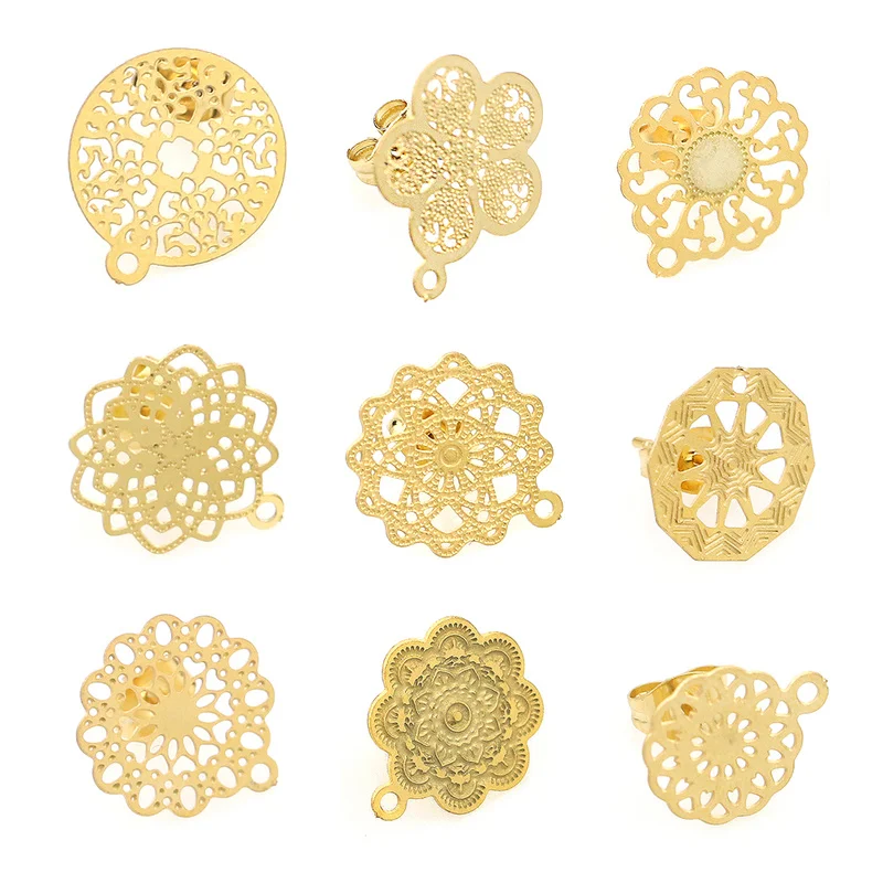 Retro Open Flower Pattern Stainless Steel Bohemia Findings Stud Earring Basic Needle Post Components Earring DIY Jewelry Making
Retro Open Flower Pattern Stainless Steel Bohemia Findings Stud Earring Basic Needle Post Components Earring DIY Jewelry Making