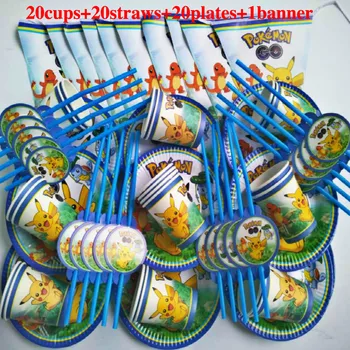 20 People kids birthday party Pikachu Pokemon go funning party decoration sets paper garland plates cups baby shower supplies
20 People kids birthday party Pikachu Pokemon go funning party decoration sets paper garland plates cups baby shower supplies