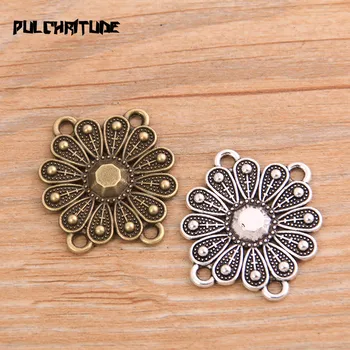 PULCHRITUDE 8pcs 27*28mm Retro Two Color Zinc Alloy Flower Pendants Connectors Linker For DIY Charm Jewelry Accessorie
PULCHRITUDE 8pcs 27*28mm Retro Two Color Zinc Alloy Flower Pendants Connectors Linker For DIY Charm Jewelry Accessorie