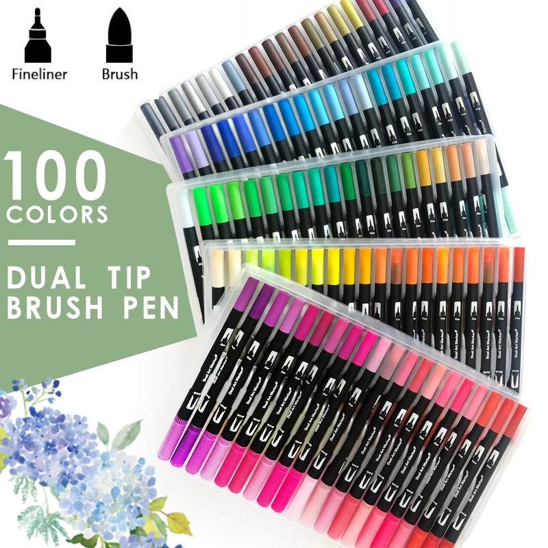 12/24/36/48/72/100/120 Dual Tip Water Color Art Marker, Brush Highlighter Pen for Hand Lettering Sketching Note
12/24/36/48/72/100/120 Dual Tip Water Color Art Marker, Brush Highlighter Pen for Hand Lettering Sketching Note