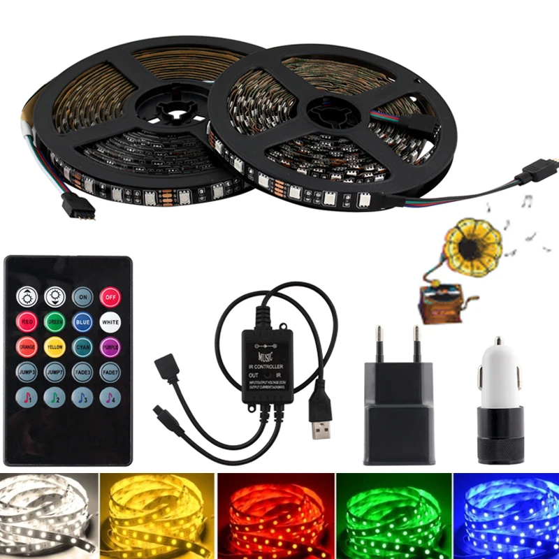 5V RGB LED Strip USB Car With Music Controller Smart 5M Waterproof Ambilight Backlight 5V Power Adapter kit For Home Decoration
5V RGB LED Strip USB Car With Music Controller Smart 5M Waterproof Ambilight Backlight 5V Power Adapter kit For Home Decoration