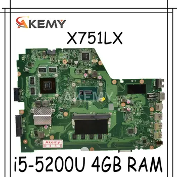 Akemy X751LX Mainboard For Asus X751LX X751LK X751LKB Laptop motherboard i5-5200U 4GB RAM GTX950M 
Akemy X751LX Mainboard For Asus X751LX X751LK X751LKB Laptop motherboard i5-5200U 4GB RAM GTX950M