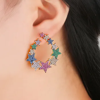 2 Pairs Big Size Star Cubic Zirconia Stud Earrings For Women paved CZ Prevent Allergy Brincos pendientes mujer moda 2020 Brincos
2 Pairs Big Size Star Cubic Zirconia Stud Earrings For Women paved CZ Prevent Allergy Brincos pendientes mujer moda 2020 Brincos