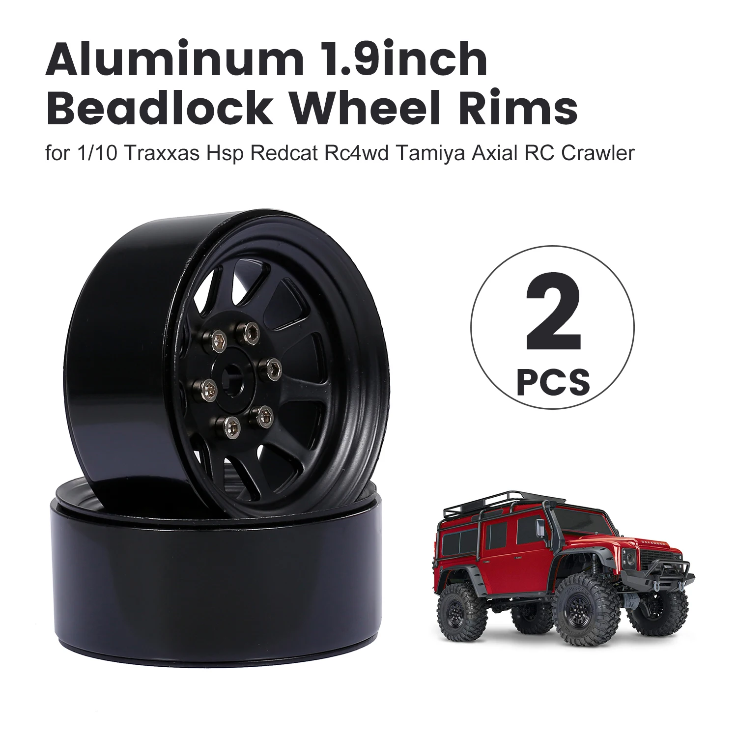 2 шт. 1/10 сплав 1 9 дюймов Beadlock Колесные диски для Traxxas Hsp Redcat Rc4wd Tamiya Axial scx10 D90 Hpi RC