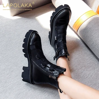 Lapolaka Fashion New Genuine Cow Leather Ankle Boots Woman Shoes Zip Up Chunky Heels Platform Comfortable Office Shoes Ladies
Lapolaka Fashion New Genuine Cow Leather Ankle Boots Woman Shoes Zip Up Chunky Heels Platform Comfortable Office Shoes Ladies