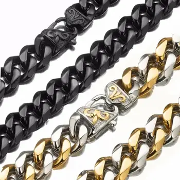 15MM Wide Male Silver Gold Black Color 316L Stainless Steel Curb Cuban Link Chain Mens Necklace & Bracelet Jewelry Gift
15MM Wide Male Silver Gold Black Color 316L Stainless Steel Curb Cuban Link Chain Mens Necklace & Bracelet Jewelry Gift