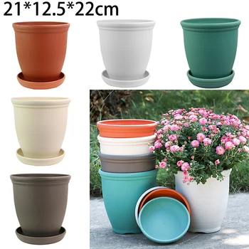 Plastic Round Plant Flower Pot High Depth Planter Water Garden With Tray Durable Non-slip Flower Grow Container
Plastic Round Plant Flower Pot High Depth Planter Water Garden With Tray Durable Non-slip Flower Grow Container