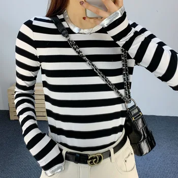 Women T-shirt 2020 Spring and Summer Models High Elastic Slim Stripe Long-sleeved T-shirt Women
Women T-shirt 2020 Spring and Summer Models High Elastic Slim Stripe Long-sleeved T-shirt Women
