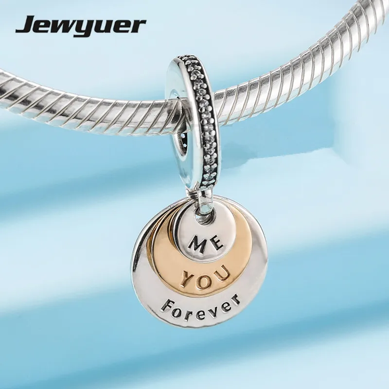 Осенняя коллекция You & Me Forever charm 925 пробы серебряные ювелирные изделия Золотой