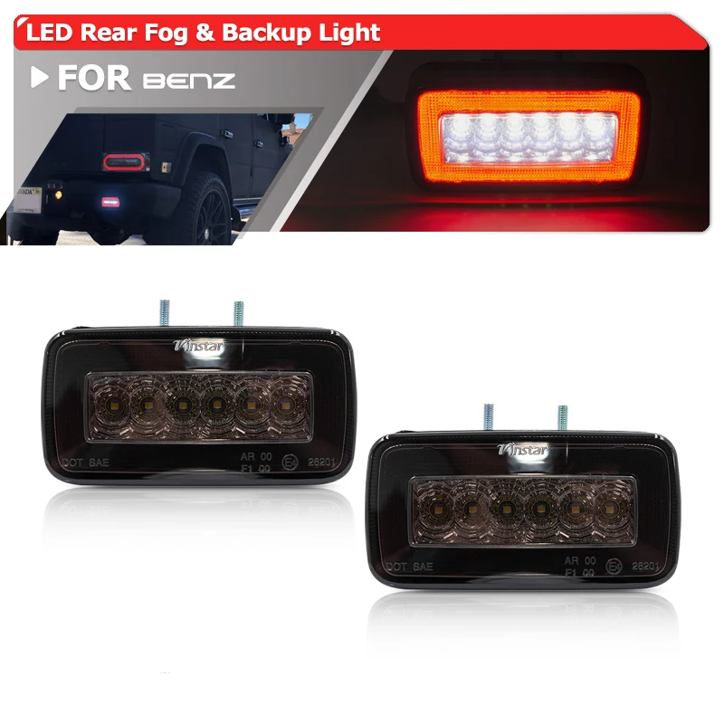 Smoked Rear Bumper Led Fog & Backup/Reverse Light For Benz W463 G-Class G550 G500 G63 G55 AMG Replace #A0018207356 #A0018207256
Smoked Rear Bumper Led Fog & Backup/Reverse Light For Benz W463 G-Class G550 G500 G63 G55 AMG Replace #A0018207356 #A0018207256