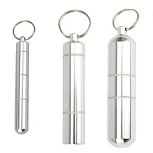 Caixa de pílula de alumínio caso cápsula forma chaveiro ao ar livre à prova dwaterproof água bolso pílula titular recipiente delicada medicina organizador caixa(China)