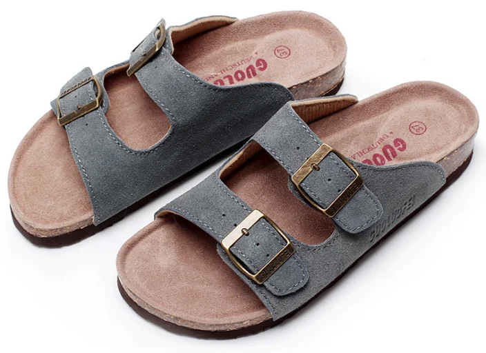 Summer Men's Cow Suede Leather Mule Clogs Slippers High Quality Soft Cork Two Buckle Slides Footwear For Men Women Unisex 36-46
Summer Men's Cow Suede Leather Mule Clogs Slippers High Quality Soft Cork Two Buckle Slides Footwear For Men Women Unisex 36-46