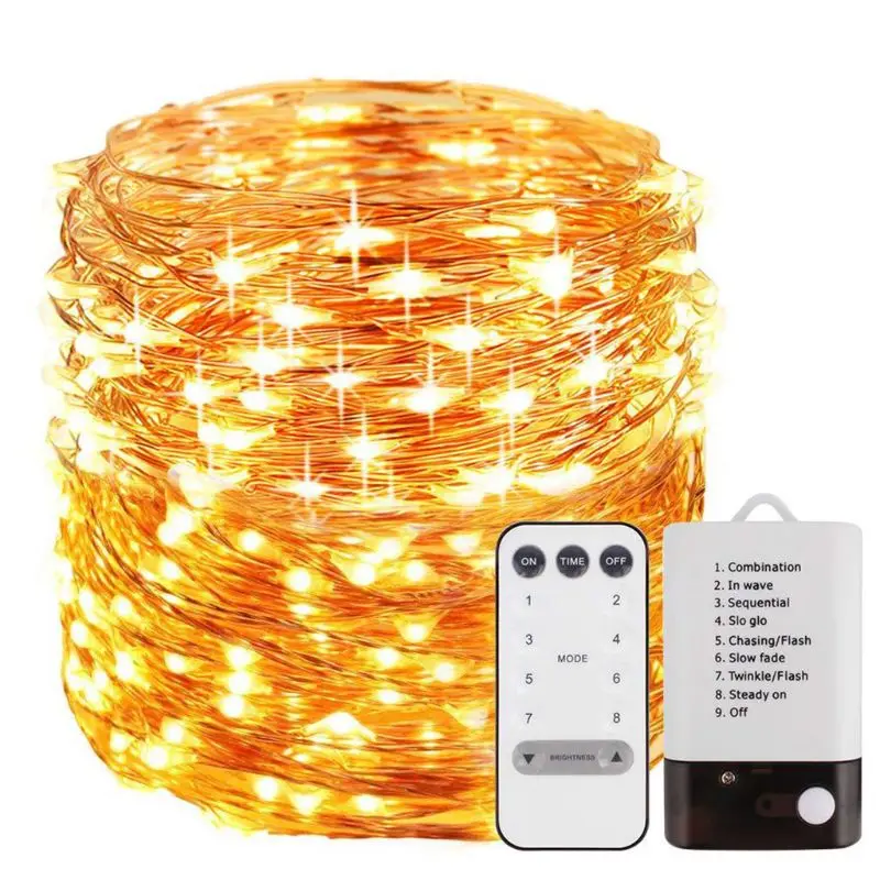 50/100/200 LEDs Brass Wire String Light 8 Modes Christmas Holiday Party Lamp Q84D for LED
50/100/200 LEDs Brass Wire String Light 8 Modes Christmas Holiday Party Lamp Q84D for LED