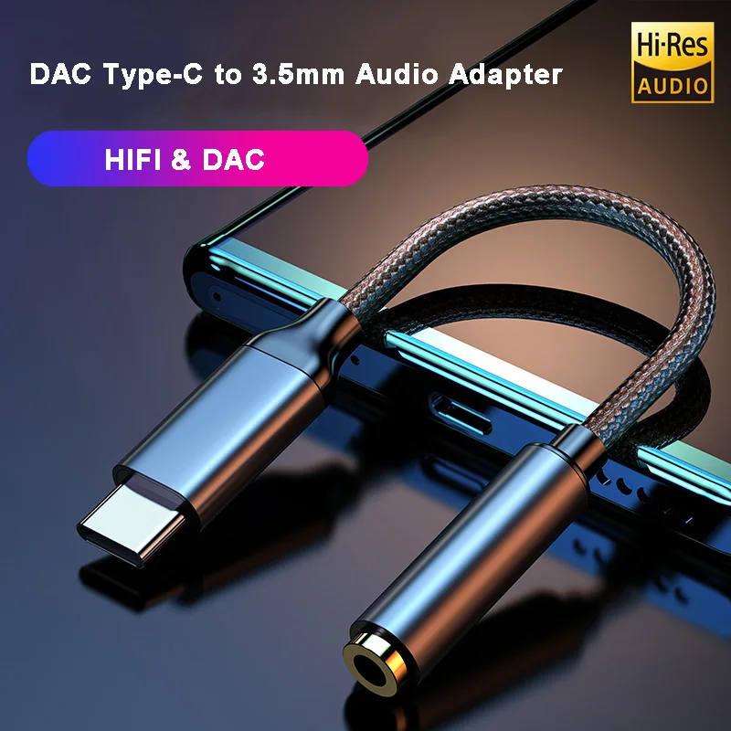 HIFI DAC Earphone Amplifier USB Type C to 3.5mm Headphone Jack Audio adapter Digital Decoder AUX Converter for SAMSUNG XIAOMI |