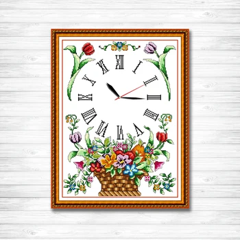 Flower basket clock decor paintings counted printed on canvas DMC 14CT 11CT Chinese Cross Stitch Needlework Sets Embroidery kits
Flower basket clock decor paintings counted printed on canvas DMC 14CT 11CT Chinese Cross Stitch Needlework Sets Embroidery kits