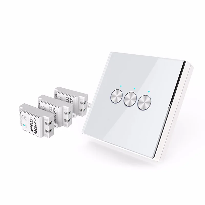 Smart 3-Way White Remote Control Switch Metal Button Free Stickers Wireless Double Control Free Wiring Leak-Proof Electrical Swi
Smart 3-Way White Remote Control Switch Metal Button Free Stickers Wireless Double Control Free Wiring Leak-Proof Electrical Swi