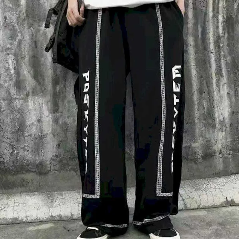 New loose straight casual pants tide brand wild trousers for men and women dark black ins Japanese text printing Yamamoto style
New loose straight casual pants tide brand wild trousers for men and women dark black ins Japanese text printing Yamamoto style