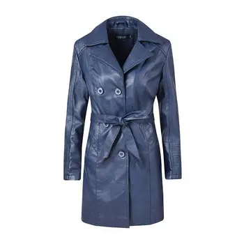 2019 Autumn Winter New Womens Fashion Double-breasted Bandage PU Leather Jacket Females locomotive Medium long Leather jackets
2019 Autumn Winter New Womens Fashion Double-breasted Bandage PU Leather Jacket Females locomotive Medium long Leather jackets