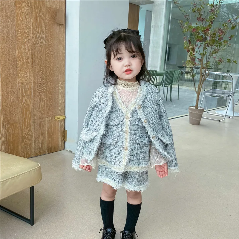 DFXD Kids Girl Princess Suit 2021 Spring New Fashion Long Sleeve Jacket Coat+V-neck Waistcoat+Shorts Pant 3PC Girls Clothing Set
DFXD Kids Girl Princess Suit 2021 Spring New Fashion Long Sleeve Jacket Coat+V-neck Waistcoat+Shorts Pant 3PC Girls Clothing Set