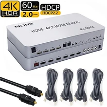 4 Port USB HDMI KVM Matrix 4X2 dual monitor 4K@60Hz HDR Switch Splitter 4 in 2 out HDMI 2.0 Switcher Support Keyboard Mouse
4 Port USB HDMI KVM Matrix 4X2 dual monitor 4K@60Hz HDR Switch Splitter 4 in 2 out HDMI 2.0 Switcher Support Keyboard Mouse