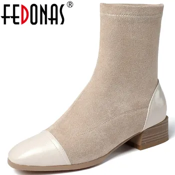 FEDONAS Elegant Genuine Leather Ankle Boots For Girls 2020 Winter Newest High Heels Boots Boots Working Basic Shoes Woman Heels 
FEDONAS Elegant Genuine Leather Ankle Boots For Girls 2020 Winter Newest High Heels Boots Boots Working Basic Shoes Woman Heels
