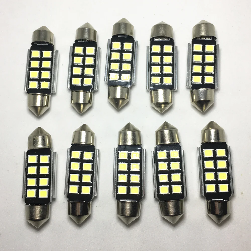 

10pcs 31mm 36mm 39mm 41mm Festoon CANbus C5W led ERROR FREE 5630 5730 8 LED smd interior reading white ice blue bulbs dome lamps