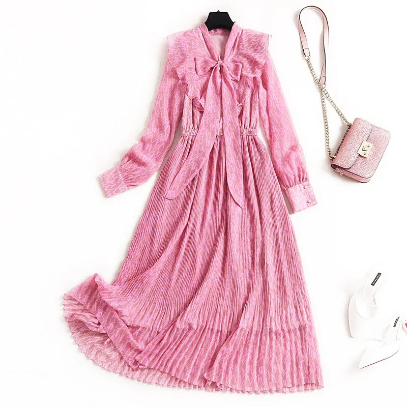 Pink 2020 Dresses for Adult Women Print Vintage Ankle-Length Ruffles Bow New Year's Dresses for Women's Dress for Everyday
Pink 2020 Dresses for Adult Women Print Vintage Ankle-Length Ruffles Bow New Year's Dresses for Women's Dress for Everyday