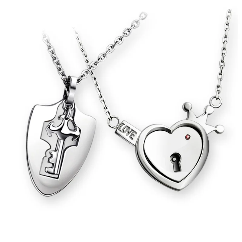 Fashion Titanium Steel Couple Necklace Love Heart Lock Necklace Set Couple Necklace Pair of Men and Women Pendant Holiday Gift
Fashion Titanium Steel Couple Necklace Love Heart Lock Necklace Set Couple Necklace Pair of Men and Women Pendant Holiday Gift