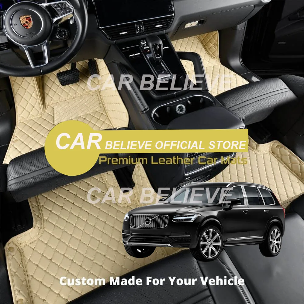 Кожаные автомобильные коврики для Volvo XC90 2019 2018 2017 2016 2015 (5 мест) накладки