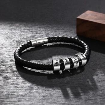 Personalized Black Braided Rope Custom Name Beads Charm Bracelet for Men with Magnetic Clasp Wristband Chrismas Gifts for Him
Personalized Black Braided Rope Custom Name Beads Charm Bracelet for Men with Magnetic Clasp Wristband Chrismas Gifts for Him