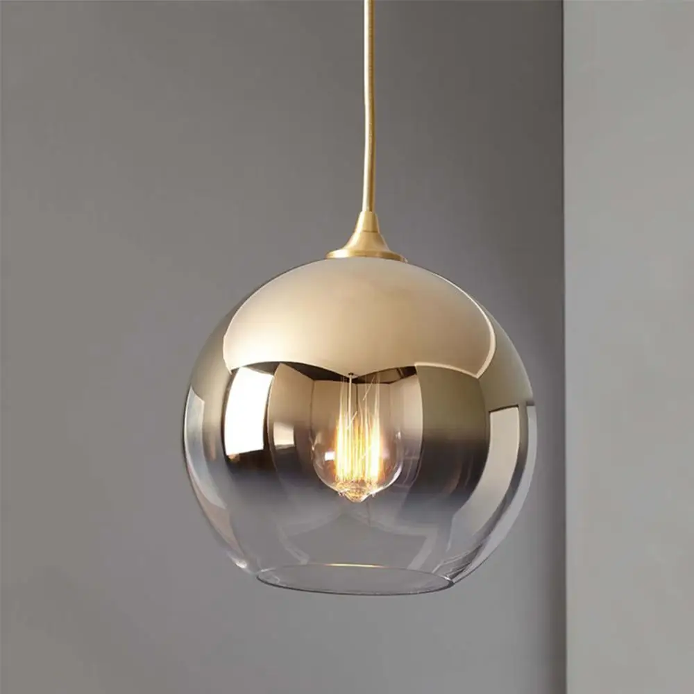 Globe Pendant Light with Glass Shade, Brushed Brass Finish, LED Contemporary Hanging Light Fixture for Kitchen Dining Room Bar
Globe Pendant Light with Glass Shade, Brushed Brass Finish, LED Contemporary Hanging Light Fixture for Kitchen Dining Room Bar