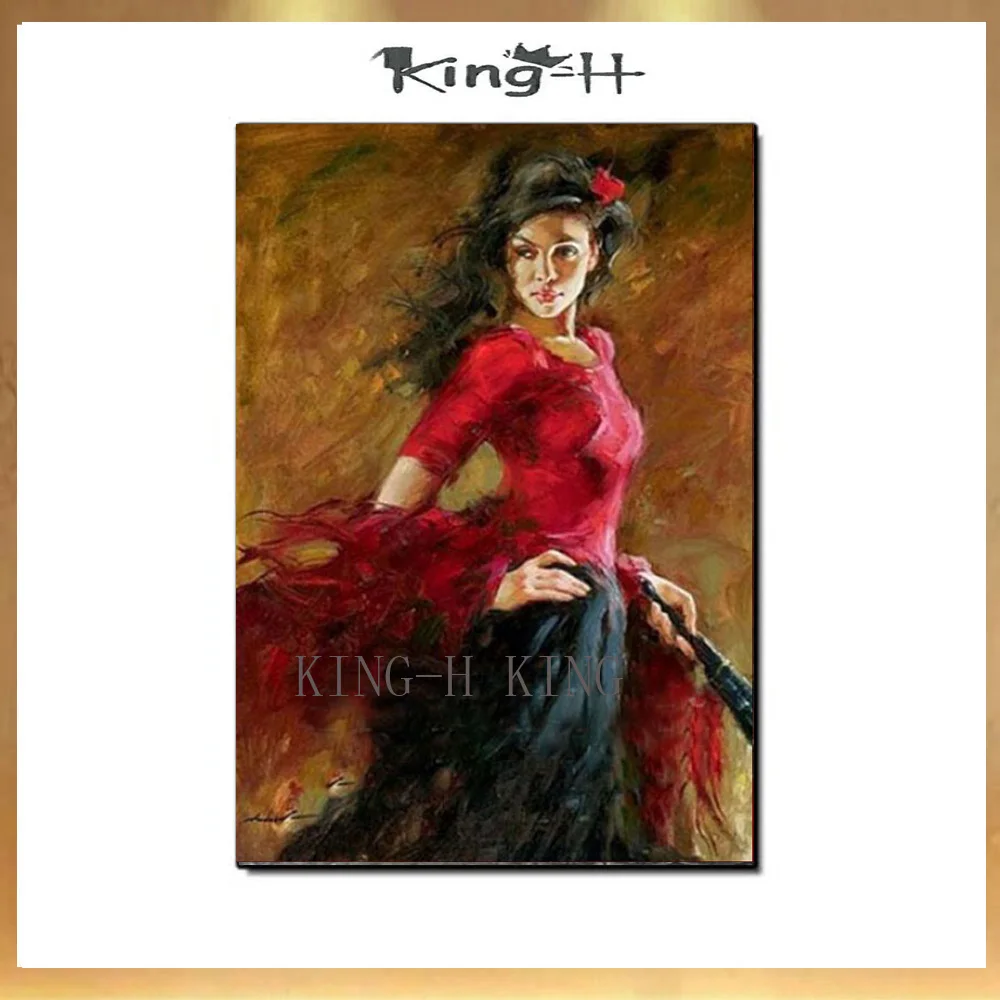 

Free Shipping Handpainted New Modern Abstract Girl Dance Oil Painting On Canvas Paintings Wall Picture Home Decoration No Framed