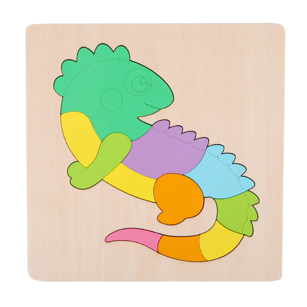 Kids Toy Wood Puzzle Board Cartoon animal Learning Education Interesting Wooden Toys Children