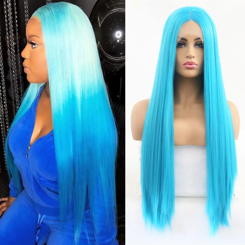 RONGDUOYI High Temperature Glueless Blue Wig Long Silky Straight Wigs Synthetic Lace Front Wig Middle Part Lace Wigs for Women
RONGDUOYI High Temperature Glueless Blue Wig Long Silky Straight Wigs Synthetic Lace Front Wig Middle Part Lace Wigs for Women