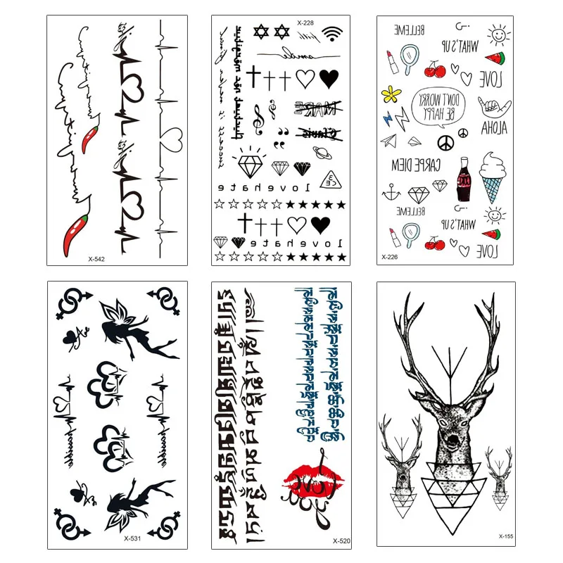 1 Sheet Tattoo Stickers Waterproof Temporary Fresh Style Fake Tattoos Stickers English Symbol Flower Patterns for Face Body Art
1 Sheet Tattoo Stickers Waterproof Temporary Fresh Style Fake Tattoos Stickers English Symbol Flower Patterns for Face Body Art