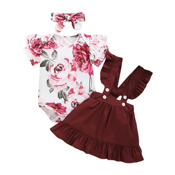 3Pcs Newborn Baby Girl Clothes Infant Summer Romper Top+Strap Dress+Headband Toddler Baby Clothing Cute Outfits Sets
3Pcs Newborn Baby Girl Clothes Infant Summer Romper Top+Strap Dress+Headband Toddler Baby Clothing Cute Outfits Sets