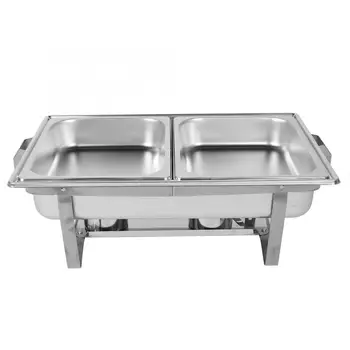 2Slots 9L Stainless Steel Rectangular Chafing Dish Set with Pan Alcohol Furnace for Buffet Catering
2Slots 9L Stainless Steel Rectangular Chafing Dish Set with Pan Alcohol Furnace for Buffet Catering