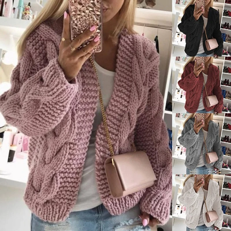 Winter Sweater Women 2020 Plus Size Knitted Long Sweater Solid color Jacket V-neck Cotton Warm Cardigan Female Casual Cardigan
Winter Sweater Women 2020 Plus Size Knitted Long Sweater Solid color Jacket V-neck Cotton Warm Cardigan Female Casual Cardigan