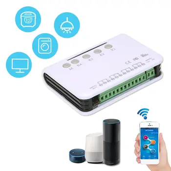 Wireless 4 Channel Smart Remote Control Switch Module Wifi Switch Timer Phone APP Remote Control Garage Switch DC 5V
Wireless 4 Channel Smart Remote Control Switch Module Wifi Switch Timer Phone APP Remote Control Garage Switch DC 5V