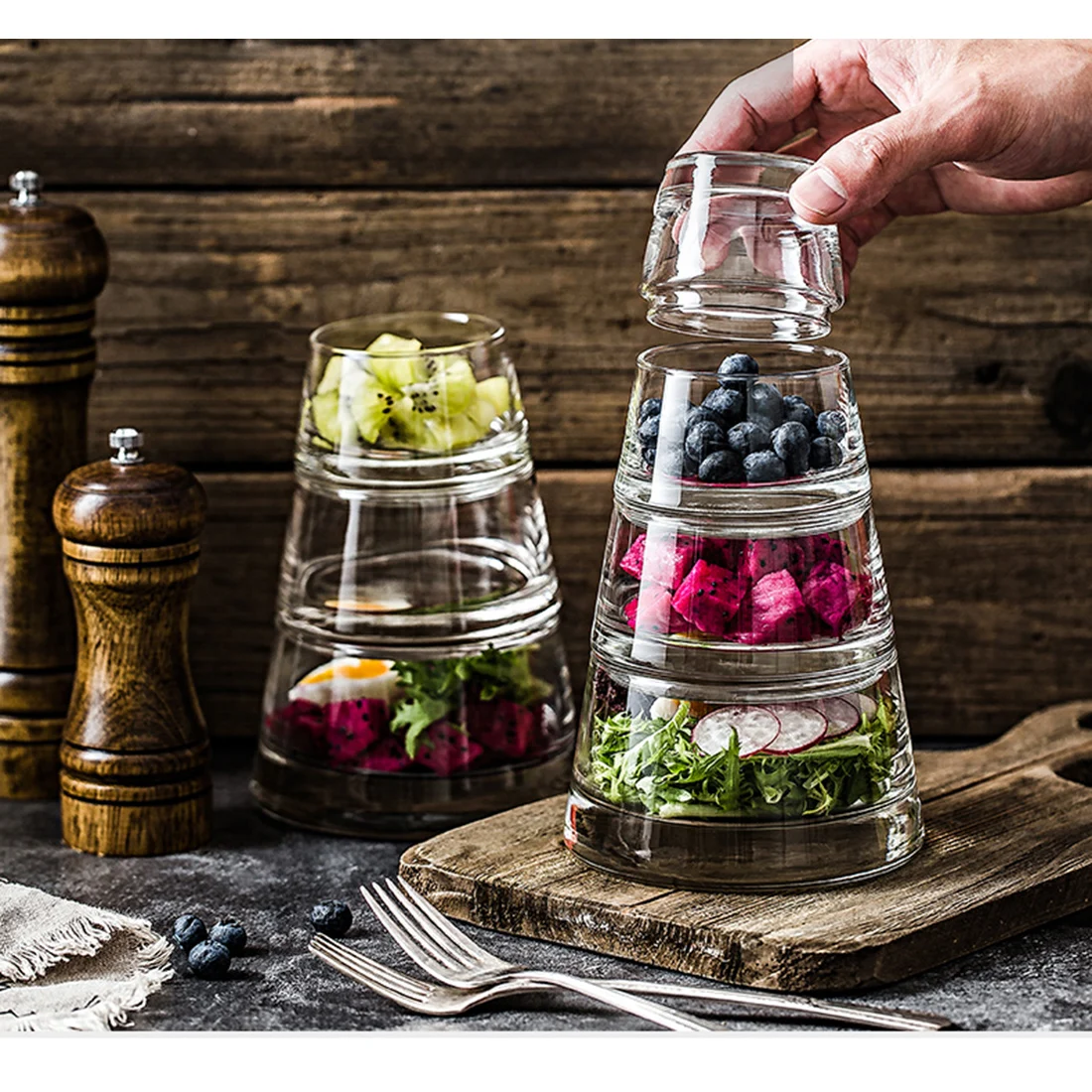 New 3 Tiers Creative Transparent Fruit Snacks Pyramid Canister Bottle Jar Glass Candy Cookie Storage Containers Tank Kitchen
New 3 Tiers Creative Transparent Fruit Snacks Pyramid Canister Bottle Jar Glass Candy Cookie Storage Containers Tank Kitchen