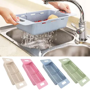 Adjustable Dish Drainer Sink Drain Basket Washing Vegetable Fruit Plastic Drying Rack Kitchen Accessories Organizer ^o^ 
Adjustable Dish Drainer Sink Drain Basket Washing Vegetable Fruit Plastic Drying Rack Kitchen Accessories Organizer ^o^