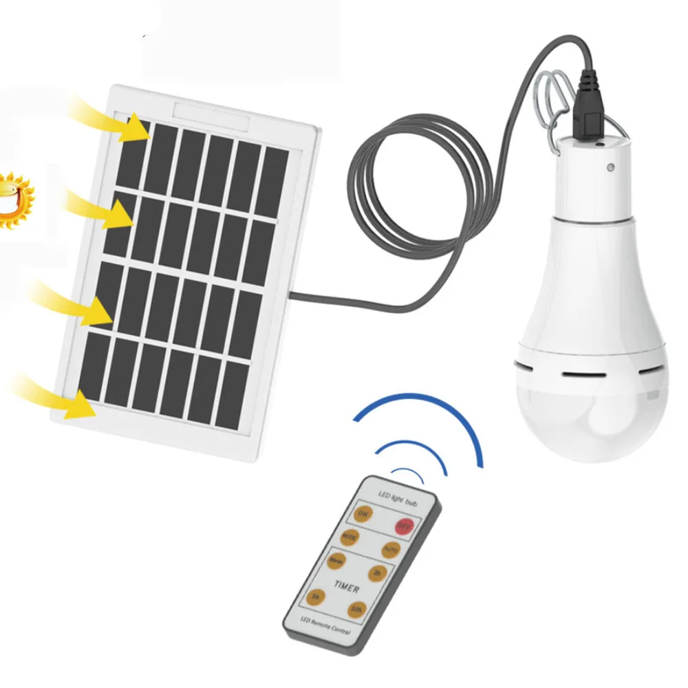 Auto On Off 12W LED Solar Panel Light Bulb Remote Control Camping Emergency Light USB Rechargeable Tent Lantern SOS Flashlight
Auto On Off 12W LED Solar Panel Light Bulb Remote Control Camping Emergency Light USB Rechargeable Tent Lantern SOS Flashlight