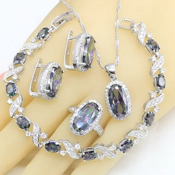 Rainbow Zircon 925 Silver Jewelry Sets for Women Bracelet Hoop Earrings Necklace Pendant Rings Gift Box
Rainbow Zircon 925 Silver Jewelry Sets for Women Bracelet Hoop Earrings Necklace Pendant Rings Gift Box