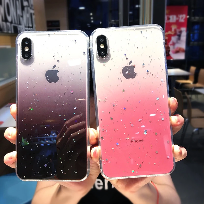 Ottwn Gradient Color Bling Glitter Star Phone Cases For iphone 6 6S 7 8 Plus XS Max XR X Soft Silicone Phone Back Cases Cover
Ottwn Gradient Color Bling Glitter Star Phone Cases For iphone 6 6S 7 8 Plus XS Max XR X Soft Silicone Phone Back Cases Cover