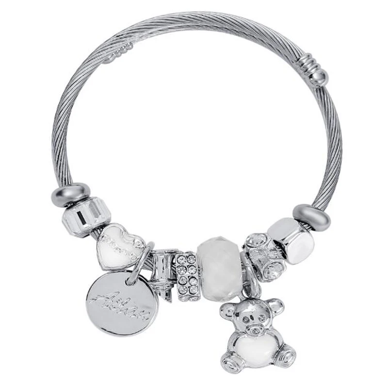Модный браслет с подвесками в виде медведя, стильные ювелирные изделия «сделай сам» для женщин, высококачественный браслет из нержавеющей стали открытого размера
Модный браслет с подвесками в виде медведя, стильные ювелирные изделия «сделай сам» для женщин, высококачественный браслет из нержавеющей стали открытого размера
