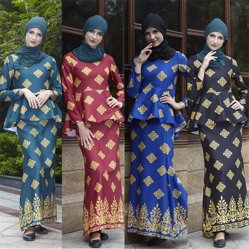 Newly Islamic Woman Fashion Clothing Set Long Sleeve Ruffle Top Elegant Muslim Malaysia Arab Print Ramadan Abaya Outfits
Newly Islamic Woman Fashion Clothing Set Long Sleeve Ruffle Top Elegant Muslim Malaysia Arab Print Ramadan Abaya Outfits