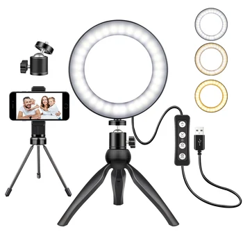 Ring Light 6"Led Selfie Dimmable Light with Tripod Stand Cell Phone Holder for Studio YouTube Lighting Make up Camera
Ring Light 6"Led Selfie Dimmable Light with Tripod Stand Cell Phone Holder for Studio YouTube Lighting Make up Camera
